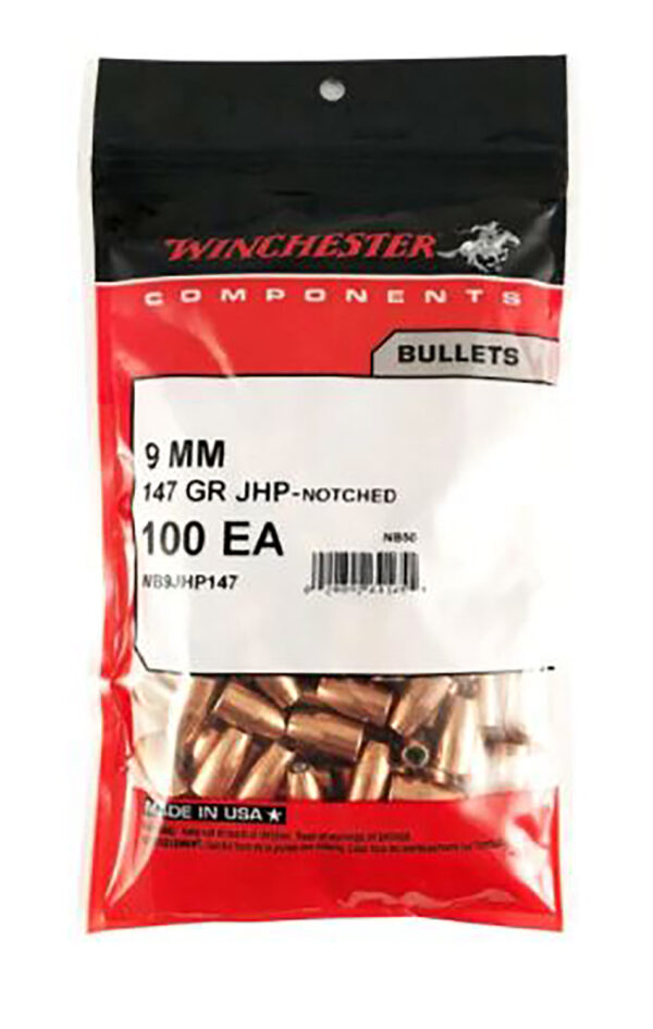 Winchester Ammo WB9JHP147D Centerfire Handgun Reloading 9mm 147gr Jacketed Hollow Point 500 Per Box/4 Case — view 1