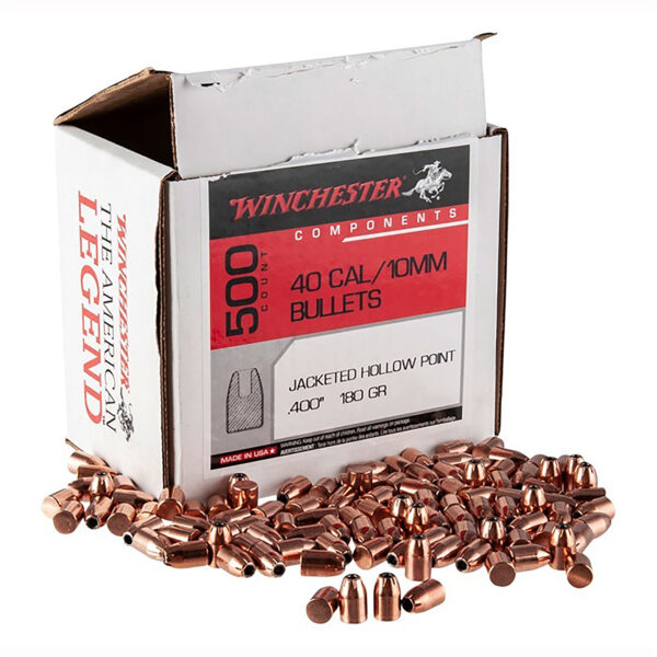 Winchester Ammo WB40HP180D Centerfire Handgun Reloading 40S&W 180gr Jacketed Hollow Point 500 Per Box/3 Case — view 1