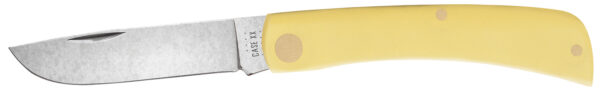 Case 00032 Sod Buster Jr.  2.80" Folding Skinner Plain Tumble Polish Chrome Vanadium Steel Blade/Yellow Synthetic Handle — view 1