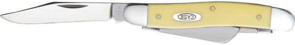Case 00035 Stockman Medium 2.57"/1.88"/1.71" Folding Clip/Sheepsfoot/Spey Plain Tumble Polish Chrome Vanadium Steel Blade/Yellow Synthetic Handle — view 1
