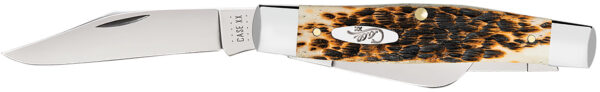 Case 00204 Stockman  Large 3.30"/2.30"/2.20" Folding Clip Point/Pen/Sheepsfoot Plain Mirror Polished Carbon Steel Blade, Peach Seed Jigged Amber Bone Handle — view 1