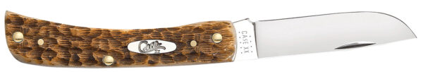 Case 00245 Sod Buster Jr. Plain Peach Seed Jigged Amber Bone Handle — view 1