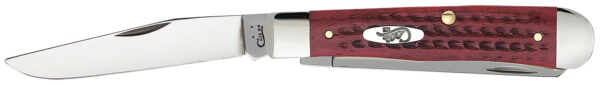 Case 00783 Trapper  Medium 3.25"/3.27" Folding Clip Point/Spey Plain Mirror Polished Tru-Sharp SS Blade Corn Cob Jigged Old Red Bone Handle — view 1