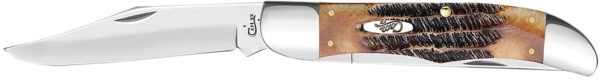 Case 03574 Hunter  4.10" Folding Plain Mirror Polished Tru-Sharp SS Blade, 6.5 BoneStag Handle — view 1