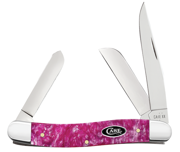 CASE M STKMN 3BL 31/4" PINK CRACKLE — view 1
