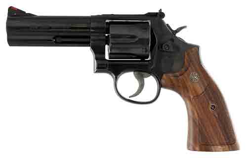 S&W 586 CLASSIC 357MAG 4" AS - 6-SHOT BLUED WOOD — view 1