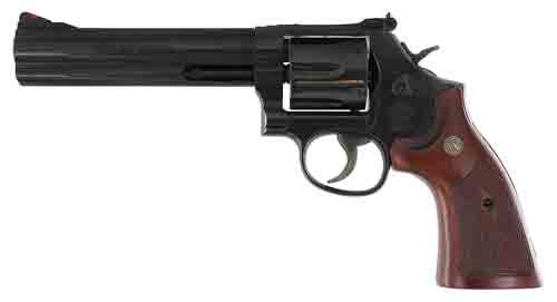 S&W 586 CLASSIC 357MAG 6" AS - 6-SHOT BLUED WOOD — view 1