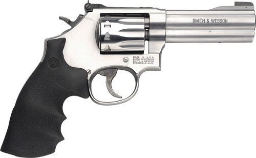 S&W 617 22LR 4" AS 10-SHOT - STAINLESS BLACK RUBBER — view 1