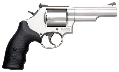 S&W 69 44MAG 4.25" ADJ - 5-SHOT STAINLESS RUBBER — view 1
