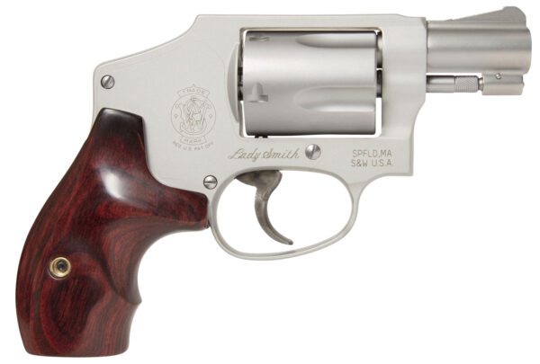 Smith & Wesson 163808 Model 642 Ladysmith 38 S&W Spl +P 5 Shot 1.88" Stainless Steel Barrel/Cylinder, Matte Silver Aluminum Alloy J-Frame, Wood Grip, Snag-free Enclosed Hammer, Internal Lock — view 1