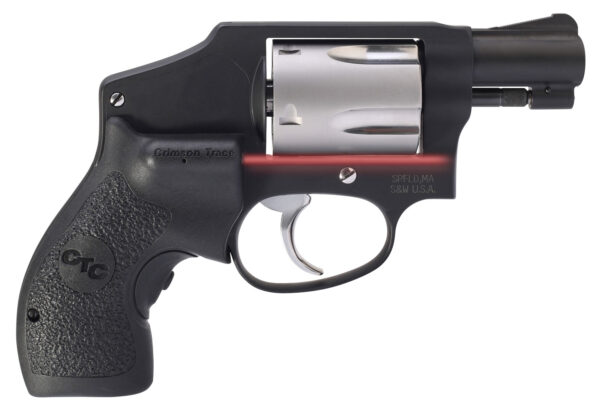 Smith & Wesson 12643 Performance Center Model 442 38 S&W Spl +P 5rd 1.88" Black Stainless Steel Barrel, Black Fluted Cylinder, Matte Black Aluminum Black Frame with Black Crimson Trace Lasergrip — view 1