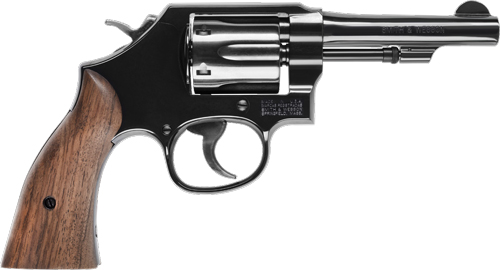 S&W 10 CLASSIC 38SPL+P 4" FS - BLUED ROUND BUTT WOOD NO LOCK — view 1