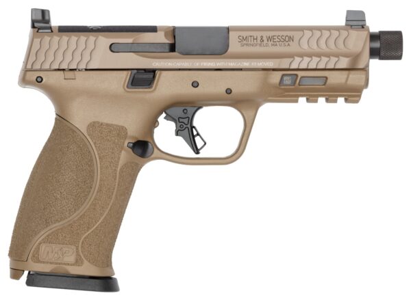 Smith & Wesson 14832 M&P9 M2.0 Sports South Exclusive 9mm Luger 23+1 4.72" Black Armornite Threaded Barrel, Flat Dark Earth Cerakote Stainless Steel Optic Ready/Serrated Slide, Flat Dark Earth Polymer — view 1