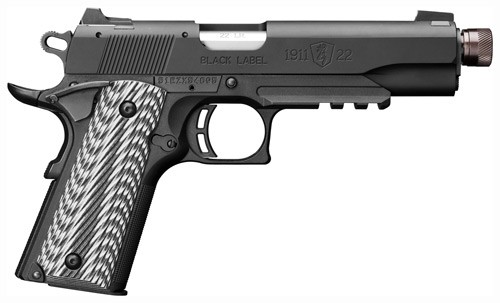 BROWNING 1911-22 SUPPR READY - 22LR 4.87"FS BLACK/G10 GRIPS — view 1