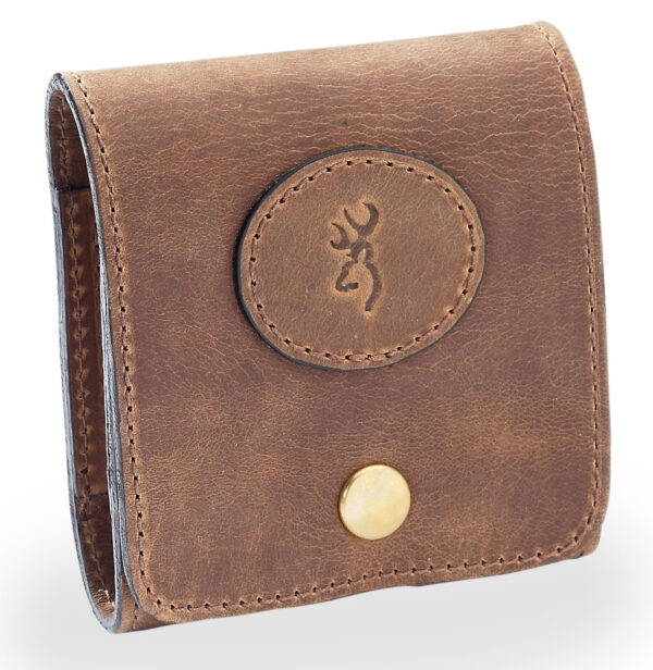 Browning 12199 Cartridge Case Crazy Horse Brown Leather 10rd Rifle Belt Loop Mount — view 1