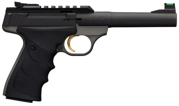 Browning 051530490 Buck Mark Plus Practical 22 LR 10+1 5.50" Tapered Bull Barrel, Matte Black Optic Ready/Serrated Steel Slide, Matte Gray Aluminum Frame, Black Ultragrip RX Grips — view 1