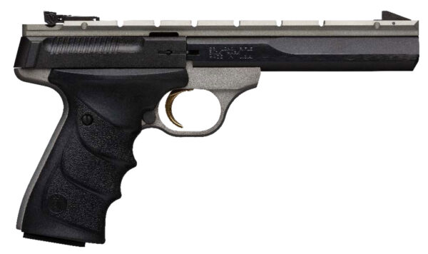 Browning 051564490 Buck Mark Contour 22 LR 10+1 5.50" Contoured Barrel, Matte Black Optic Ready/Serrated Steel Slide, Gray Anodized Aluminum Frame, Black Ultragrip RX Grips — view 1