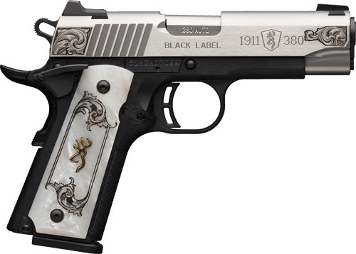 BROWNING 1911-380 SS/ENGRAVED - 380ACP FS 4.25" WHITE PEARL — view 1