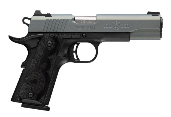 Browning 051992492 1911 Black Label Full Size Frame 380 ACP 8+1 4.25" Matte Stainless Steel Barrel, Northern Lights Cerakote Serrated Steel Slide, Matte Black Polymer Frame, Black Polymer Grip — view 1