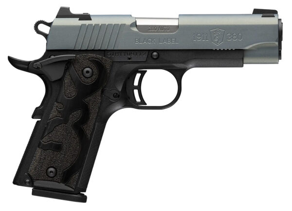Browning 051993492 1911 Black Label Compact Frame 380 ACP 8+1 3.63" Matte Stainless Steel Barrel, Northern Lights Cerakote Serrated Steel Slide, Matte Black Polymer Frame, Black Polymer Grip — view 1