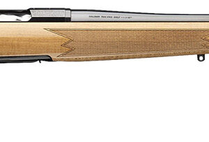 Browning 036080298 X-Bolt 2 Medallion 7mm PRC 3+1 24" Blue Polished Threaded Barrel & Drilled & Tapped Carbon Steel Receiver, Fixed Gloss AAAA Maple Wood Stock, Radial Muzzle Brake