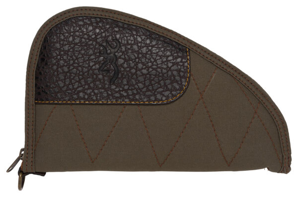 Browning 1435048411 Laredo Pistol Rug 11" Long Olive w/ Brown Accents Canvas/Leather Holds Handgun — view 1