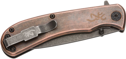 BROWNING KNIFE RIVET FOLDER - 3" COPPER W/FINGER FLIPPER — view 1