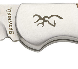 Browning 3220533 Sage Creek  Large 3.50" Folding Drop Point Plain Satin 9Cr18MoV SS Blade, Brown Zebra Wood Handle