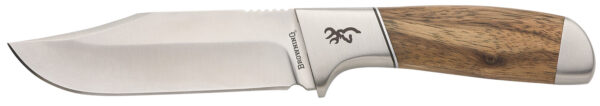 Browning 3220537 Sage Creek  Large 4.50" Fixed Clip Point Plain Satin 9Cr14MoV SS Blade, Brown Zebra Wood Handle — view 1