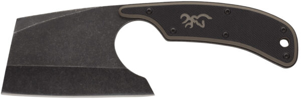Browning 3220322 Cutoff Camp 2.50" Fixed Cleaver Plain Black Black Oxide Stonewashed 9Cr14MoV SS Blade, Black/Tan G10 Handle — view 1