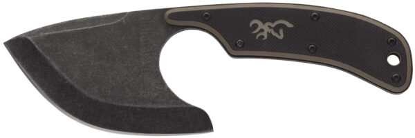 Browning 3220323 Cutoff  2.50" Fixed Skinner Plain Black Black Oxide Stonewashed 9Cr14MoV SS Blade, Black/Tan G10 Handle — view 1