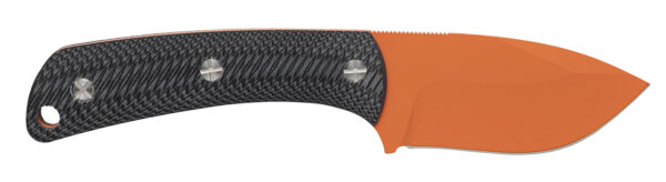 Browning 3220499B Back Country  Small 2.75" Fixed Deep Belly Skinner Plain Blaze Orange Ceramic D2 Steel Blade, Black G10 Handle — view 1