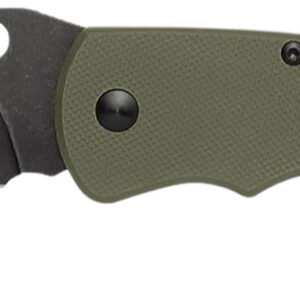 Browning 3220506B Hidden Hollow  EDC Large 3" Folding Drop Point Plain Black Oxide Stonewashed D2 Steel Blade, OD Green G10 Handle