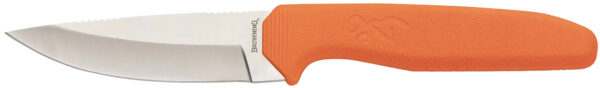 Browning 3220554 Sharp Ridge Skinner 3.50" Fixed Drop Point Plain 8Cr13MoV SS Blade, Orange Anti-Skid Rubber Handle — view 1
