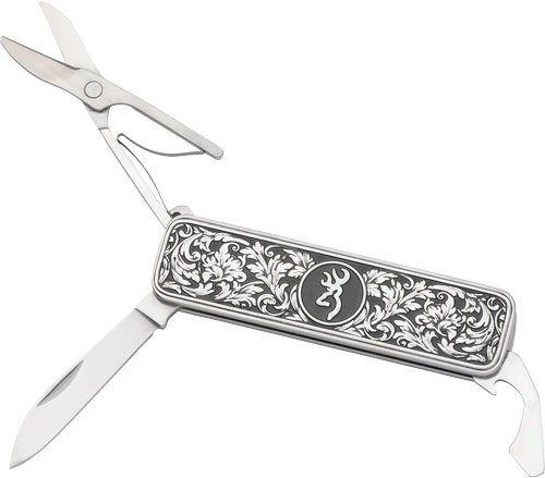 BROWNING KNIFE MORGAN FOLDER - MULTI FUNCTION SCROLL ENGRAVED — view 1