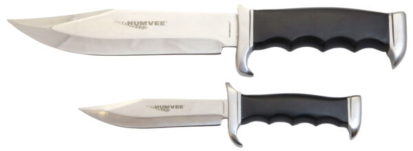 Humvee Adventure Gear HMVBC02BK Bowie Knife Set  Fixed Plain Spear Point Polished Stainless Steel Black Pakawood — view 1
