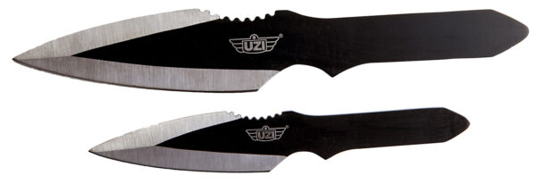 Uzi Accessories UZKTRW002 Throwing Knives  Fixed Spear Point Plain Black Stainless Steel Blade Black Stainless Steel Handle Includes — view 1
