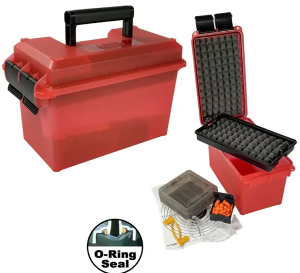MTM PISTOL RANGE KIT INCLUDES TARGETS/EAR/EYE/CI FLAGS/5 MAG CASE RED ( 6 PER CASE — view 1
