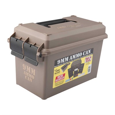 AMMO CAN COMBO PACK 9MM LUGER 1000 ROUND POLYMER TAN — view 1