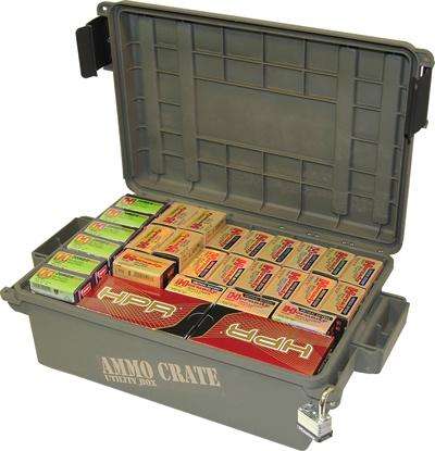 MTM AMMO CRATE 17.2 X10.7 X 5.5" ARMY GREEN HOLDS ONE FLAT OF SHOTSHELLS ACR4 (4 PER CASE ) — view 1