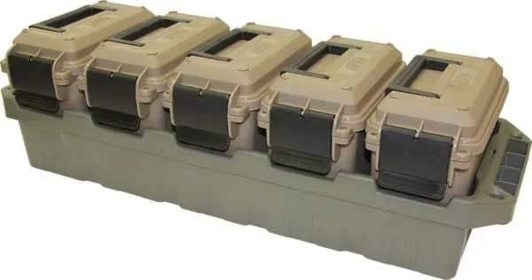 MTM AMMO CAN DARK EARTH/ARMY GREEN 5 CAN CRATE MINI CANS ( 3 PER CASE ) — view 1