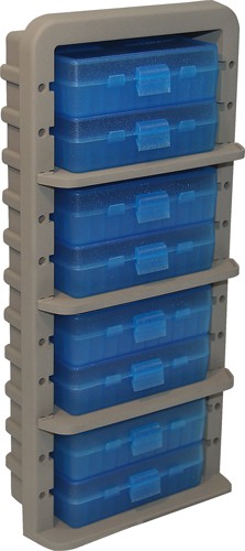 MTM AMMO RACK W/ 8 P509M 50RND - FLIP TOP BOXES CLR BLUE/DK ETH — view 1