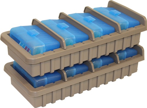 MTM AMMO RACK W/ 4 RS50 50RND - FLIP TOP BOXES CLR BLUE/DK ETH — view 1