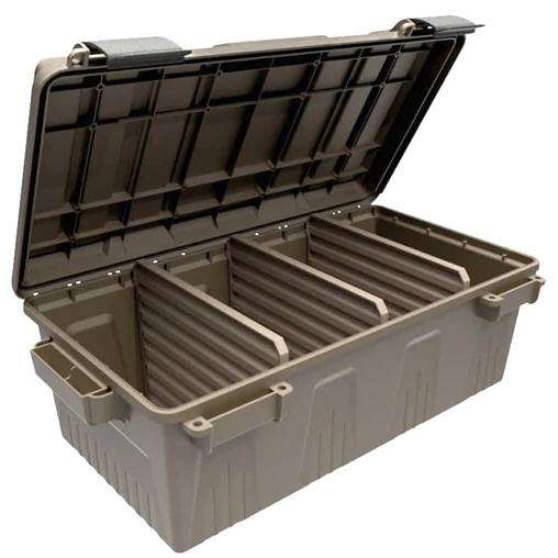 MTM DIVIDED AMMO/UTILITY BOX DARK EARTH  ( 21 X 11.2 X 7.5 ) 3 PER CASE — view 1
