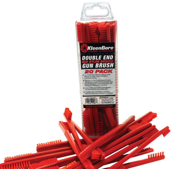 KleenBore UT221RED20PK Double End Brush Utility Brush Red Nylon 20 Pack — view 1