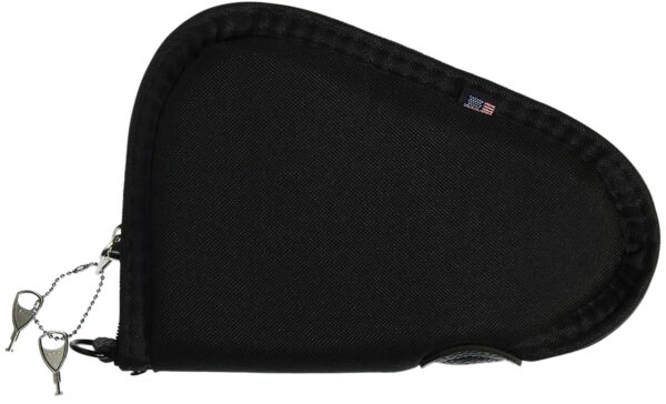 Allen 748 Locking Handgun Case Black Endura, YKK Zippers & Foam Padding Includes 2 Keys 8" L — view 1