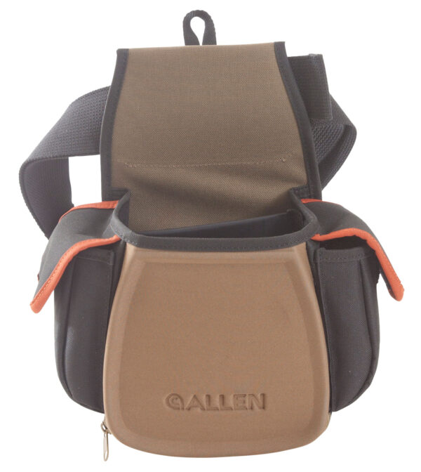 Allen 8306 Eliminator Pro Double Compartment Shooting Bag Black w/Coffee & Copper Accents, Elastic Loops, Side Pockets & D-Ring 7" x 4.75" x 12" Exterior Dimensions — view 1