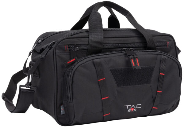 Tac Six 8247 Tactical Sporter Range Bag Black Endura with Removable Shoulder Strap, Pockets, Padded Pistol Rug & Exterior Webbing — view 1