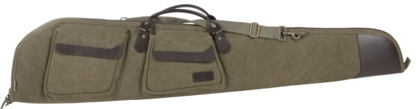 Heritage Cases 54148 North Platte Rifle Case 48" Olive Cotton Canvas w/ Leather Trim & Brushed Tricot Lining — view 1
