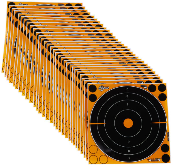 EZ-Aim 15221 Splash Reactive  Self-Adhesive Paper Black/Orange 8" Bullseye 30 Pack — view 1